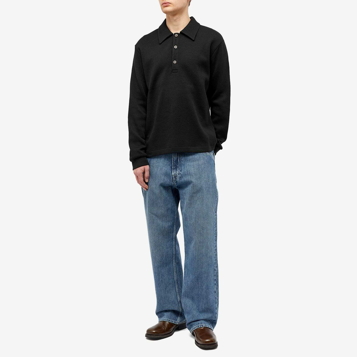 Our Legacy Men's Ile Piquet in Black Pseudo Knit Our Legacy