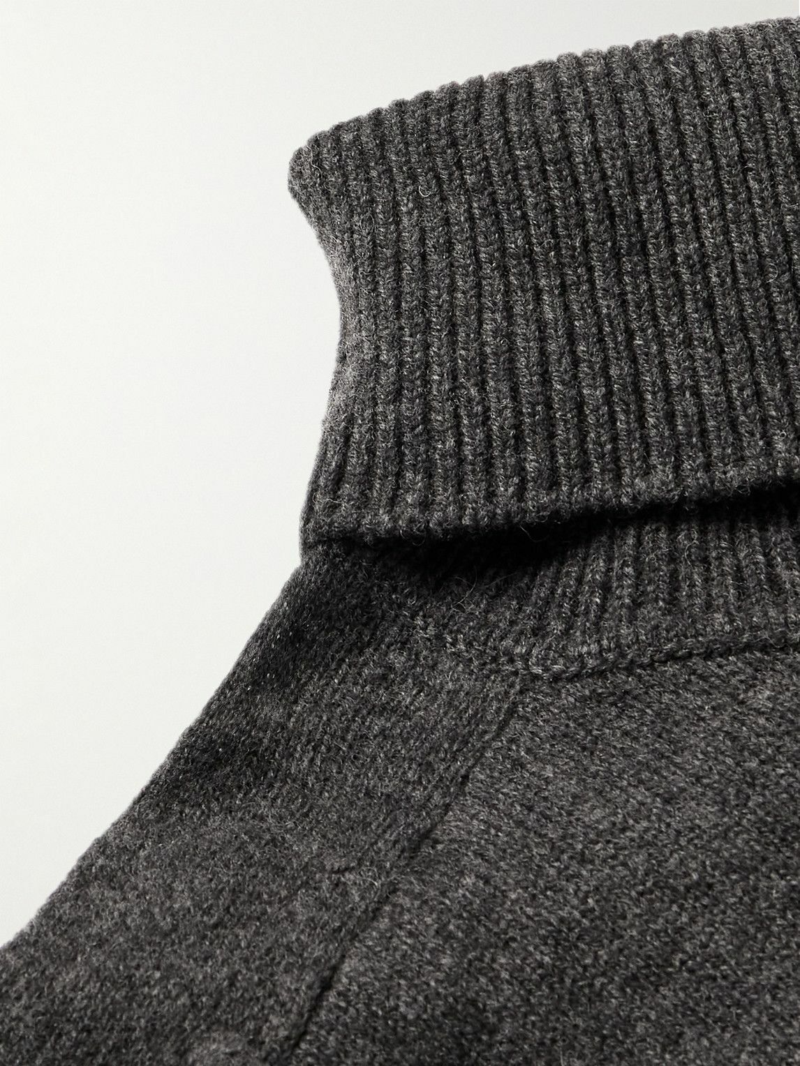 Raf Simons - Oversized Leather-Appliquéd Wool Rollneck Sweater