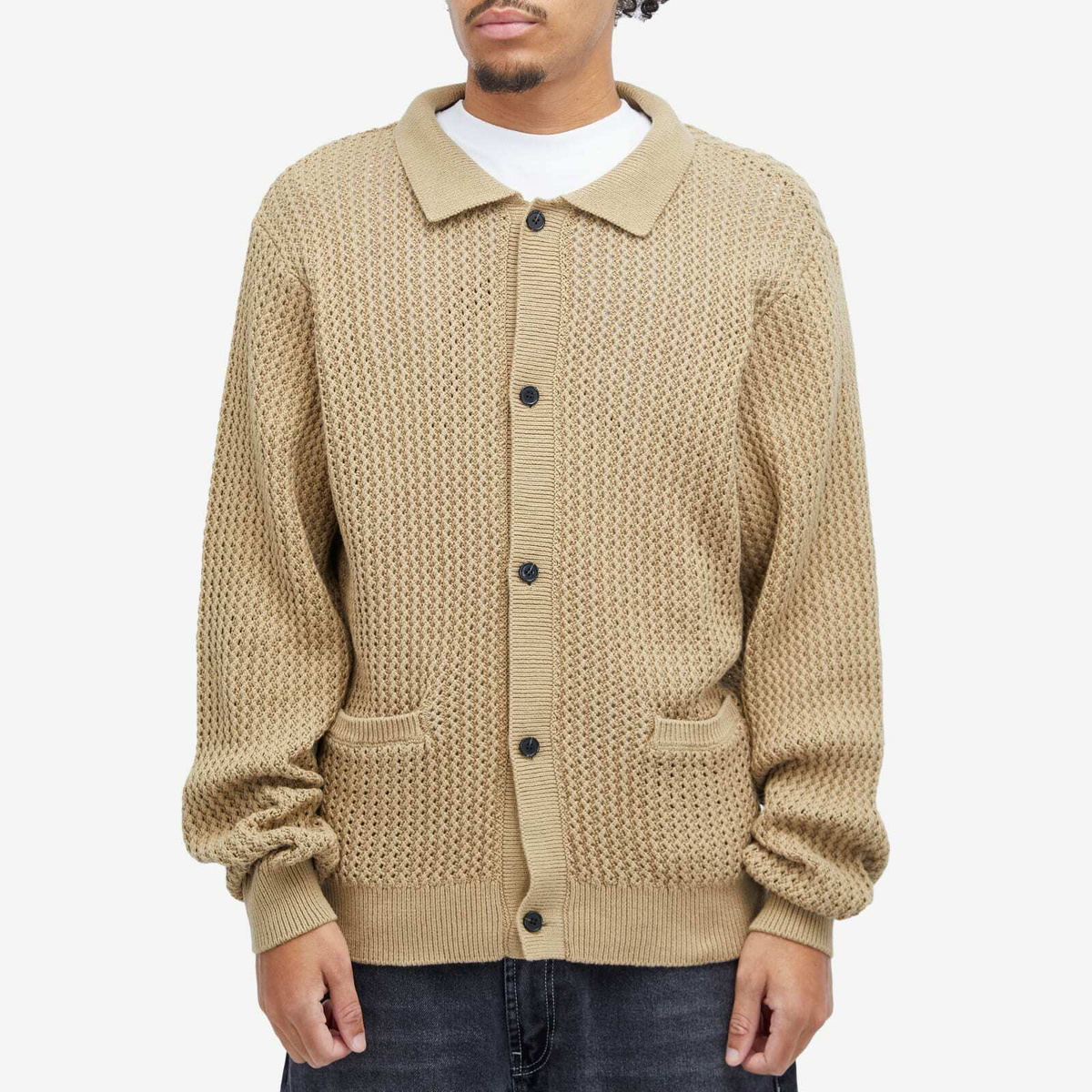 Fucking Awesome Men's Encyclopedia Knit Cardigan in Brown Fucking