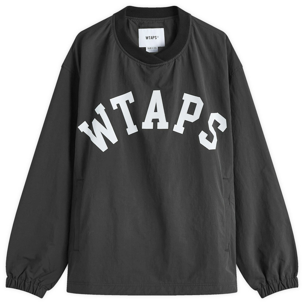 WTAPS Men's 03 Logo Applique Pullover Track Top in Black WTAPS