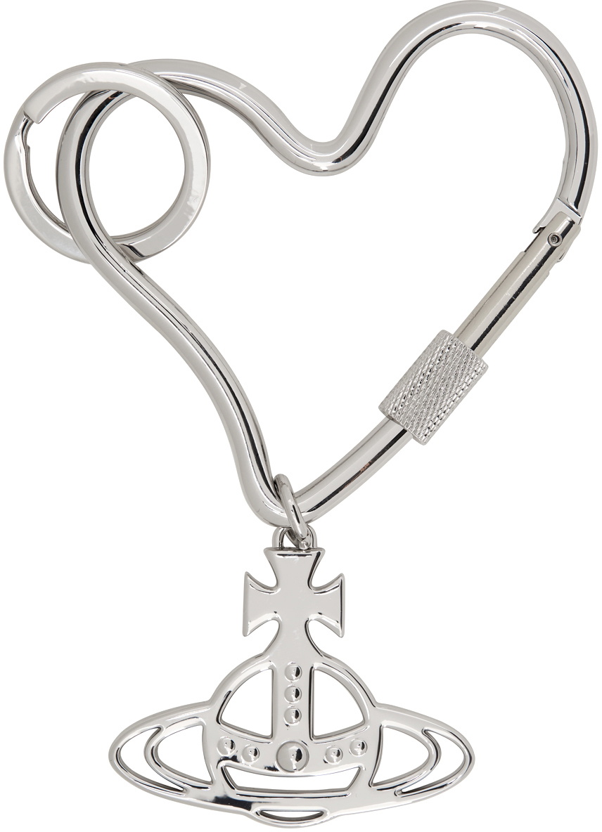 Vivienne Westwood Silver Logo Heart Keychain Vivienne Westwood