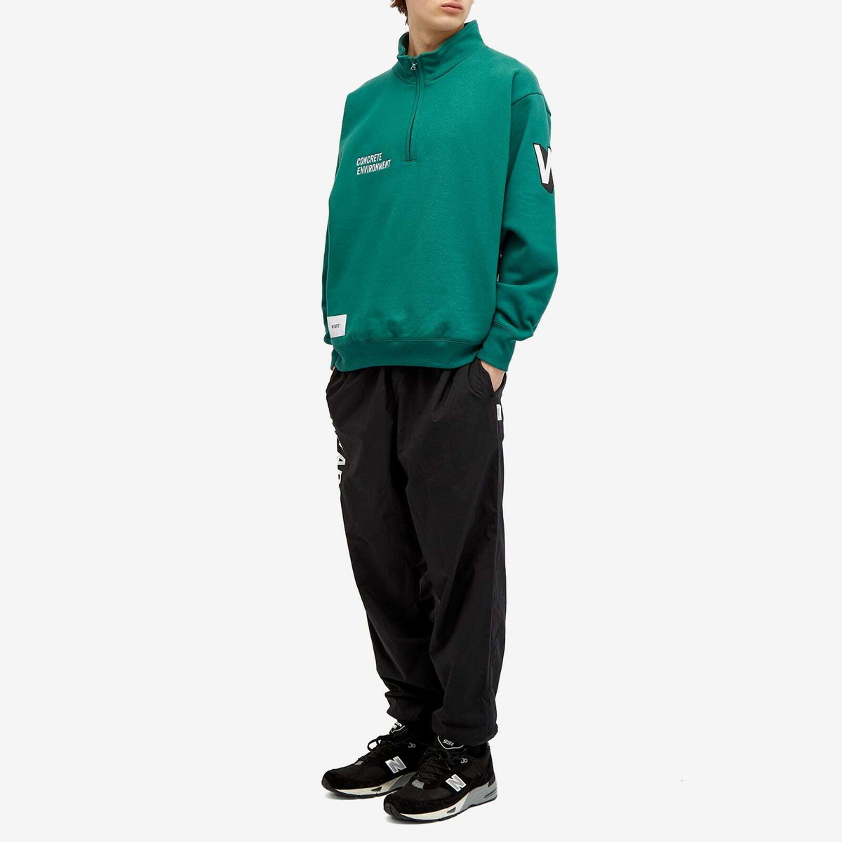 WTAPS Men's 05 Quarter Zip Sweatshirt in Green WTAPS