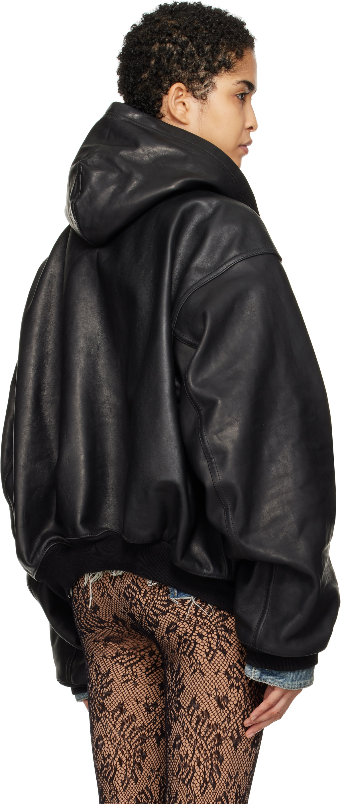 Balenciaga Black Lined Zip-Up Leather Jacket Balenciaga