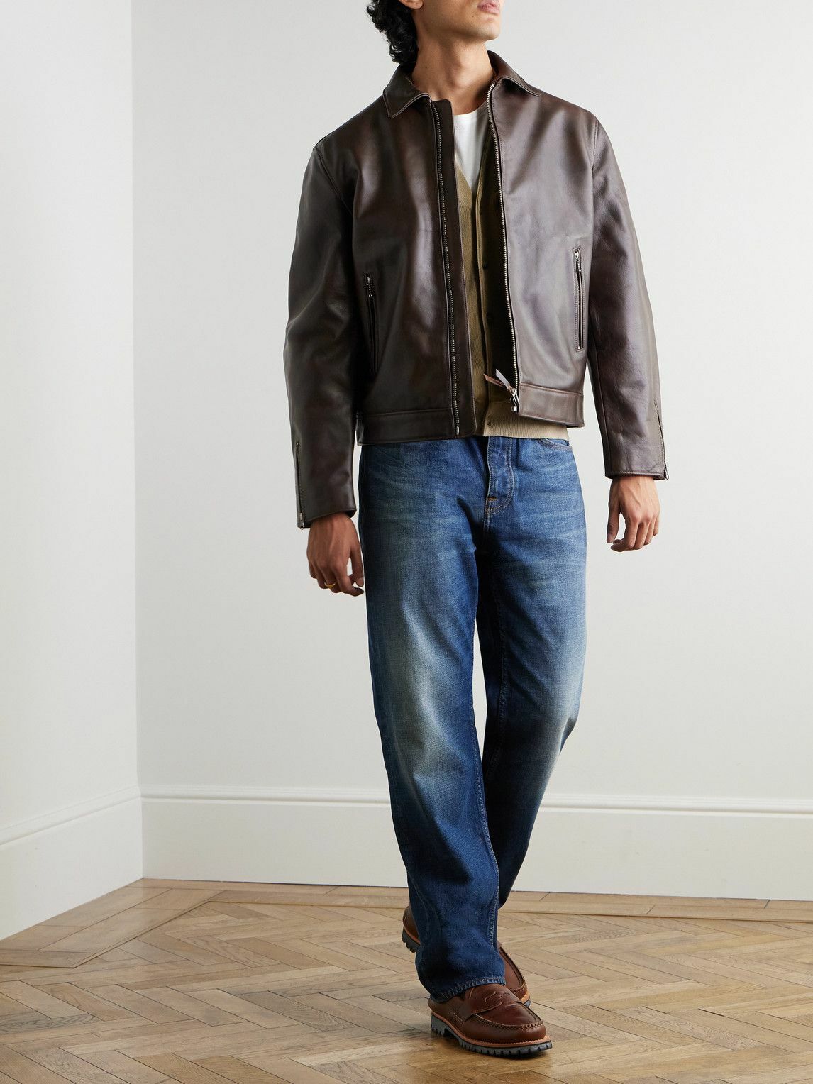 Nudie Jeans - Eddy Rider Leather Jacket - Brown Nudie Jeans Co