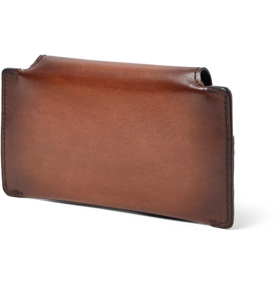 Berluti - Leather Sunglasses Case - Men - Brown Berluti