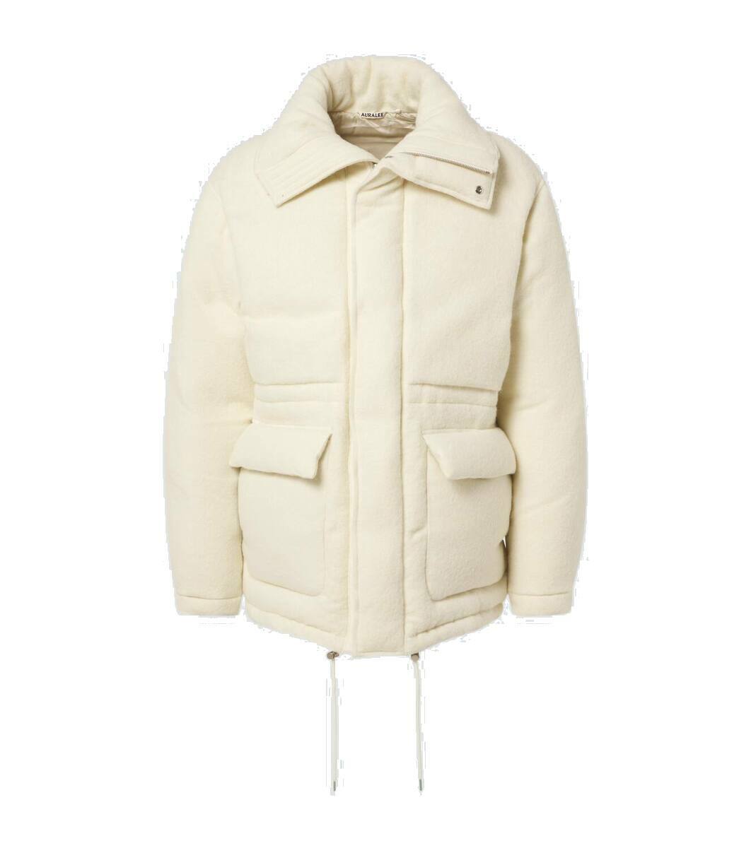 AURALEE Gray Brushed Alpaca Wool Down Jacket Auralee