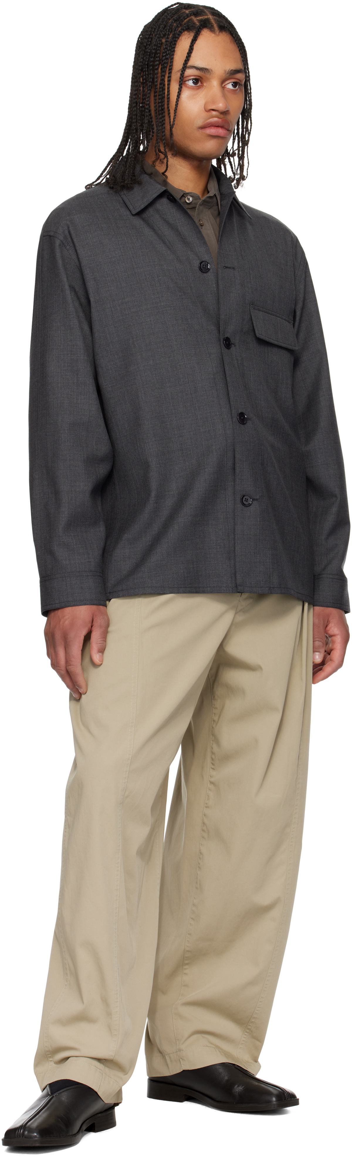 LEMAIRE Gray Light Tailored Overshirt Lemaire