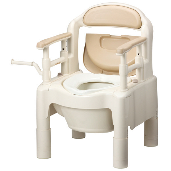 アロン化成 安寿 ポータブルトイレ FX-CP ”ちびくまくん” ベージュ 1台