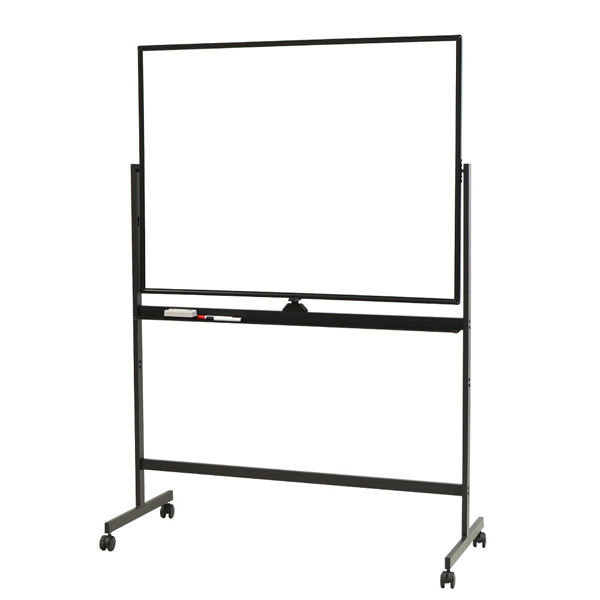 Netforce ホワイトボード 両面スチール 幅1280 キャスター脚 会社