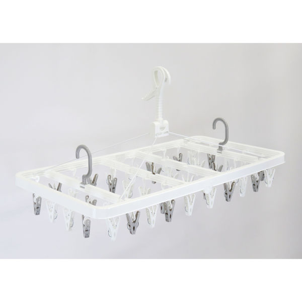 サイドフック付角ハンガー ピンチ42個付 東和産業 - アスクル