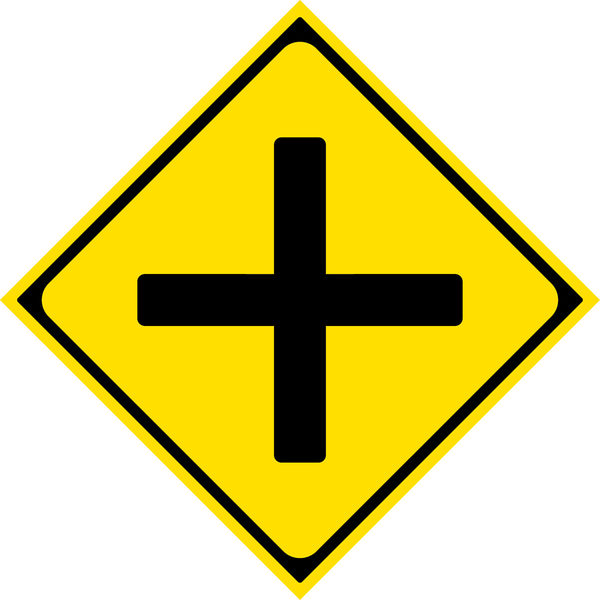 グリーンクロス 警戒標識 S201ーA 十形道路交差点あり ステッカー