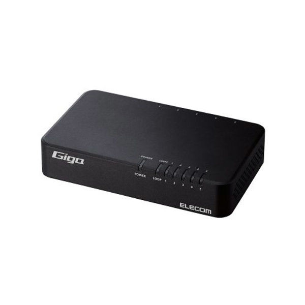 エレコム Giga対応スイッチングHub/5ポート/磁石付き/プラスチック筐体