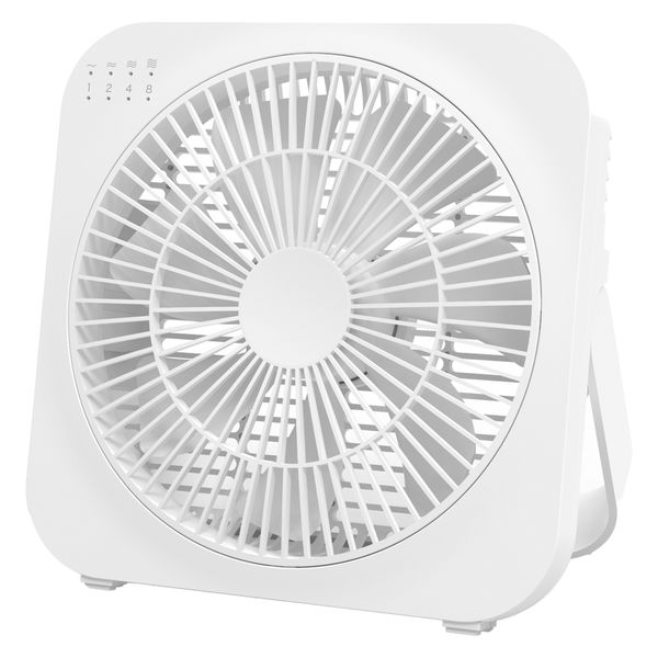 TOPLAND 18cm DCボックス扇 風量4段階 3電源対応 ホワイト SF-DFB18 WT