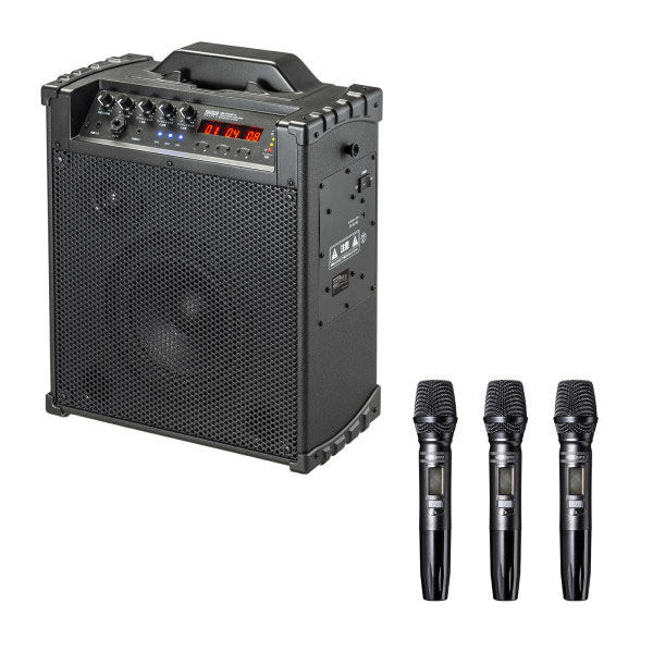 サンワサプライ ワイヤレスマイク付き拡声器スピーカー(バッテリー内蔵