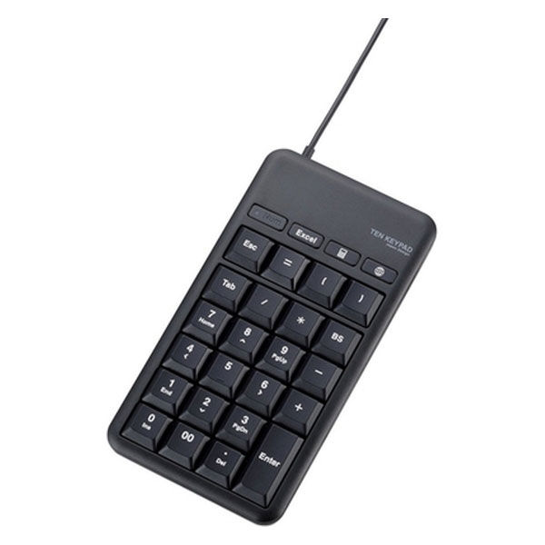テンキー 有線 耐久 USBハブ付き Mサイズ ホットキー メンブレン