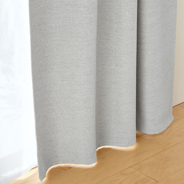 無印良品 防炎 遮光性 二重織りノンプリーツカーテン 幅100×丈105cm用