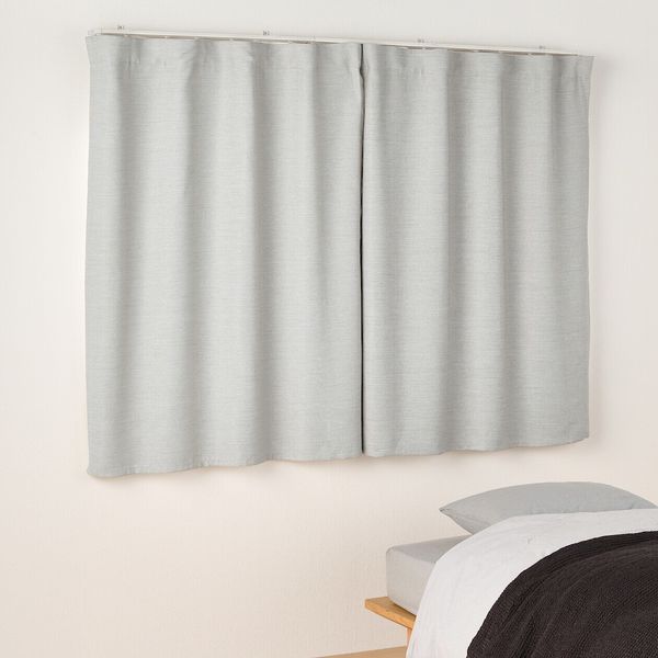 無印良品 防炎 遮光性 二重織りノンプリーツカーテン 幅100×丈