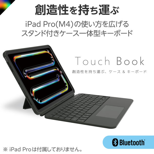 iPad専用ケース付き キーボード 11インチ iPad Pro (M4)用 着脱可能 黒