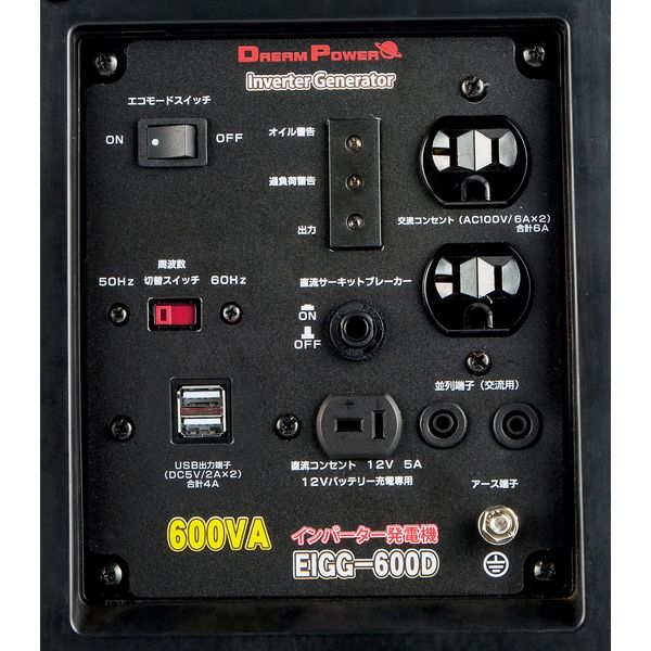 NAKATOMI（ナカトミ） インバーター発電機 カセットボンベ式 EIGG-600D