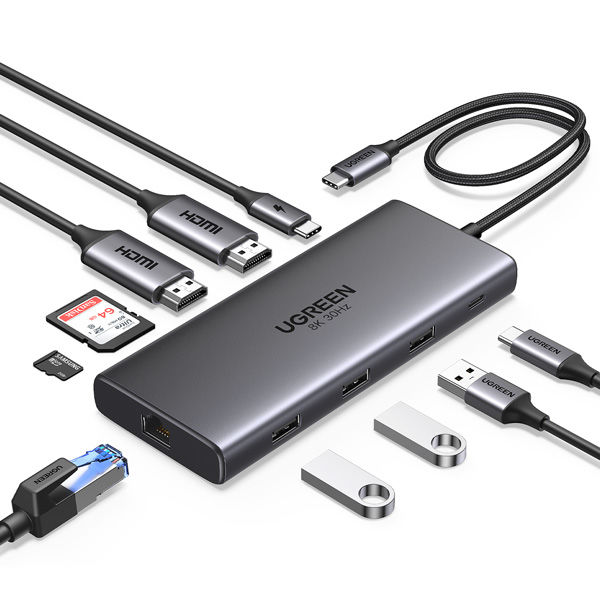 ドッキングステーション 10-in-1 HDMI×2 LAN Type-C（100W） USB-A