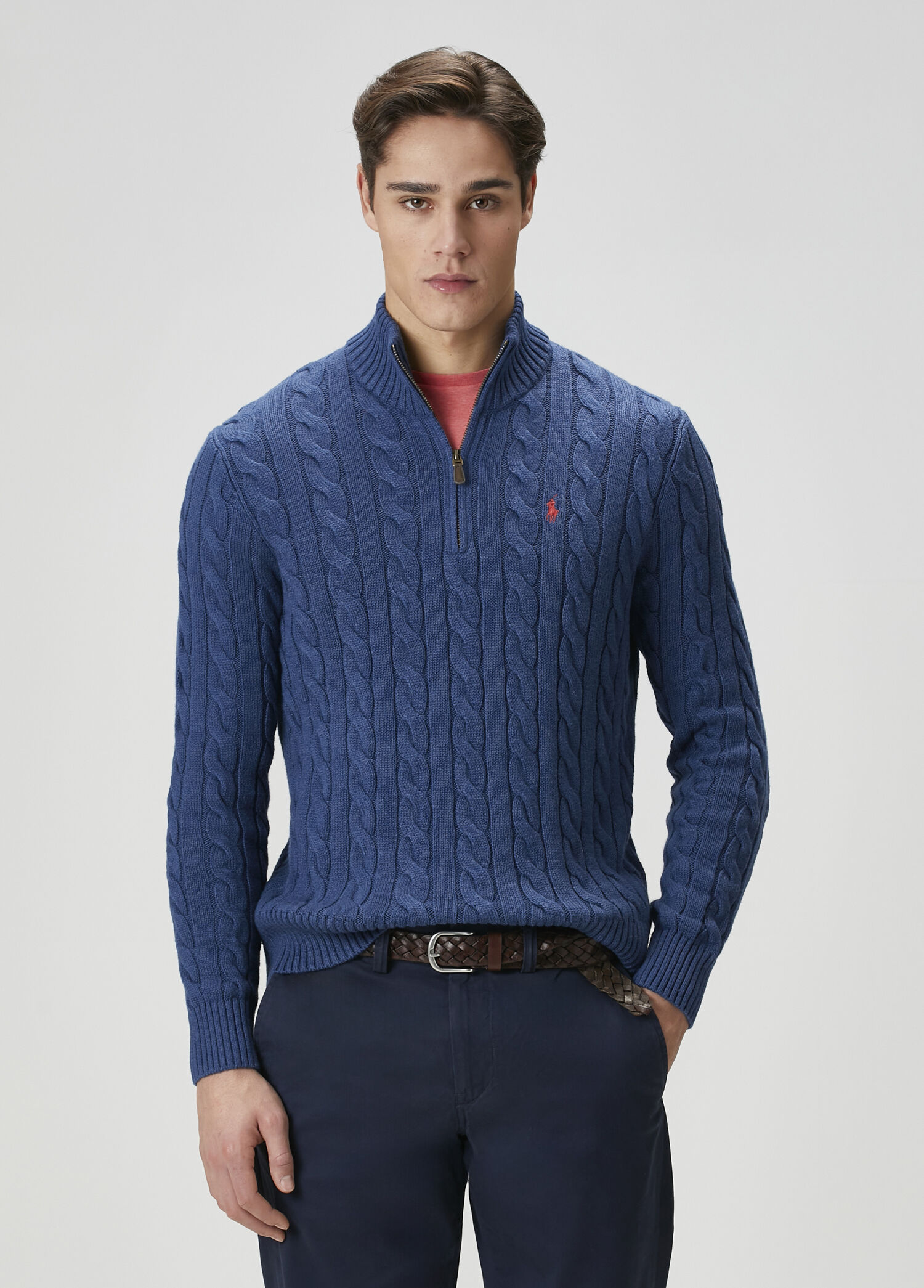 Polo Ralph Lauren Lacivert Erkek Lacivert Örgü Dokulu Kazak