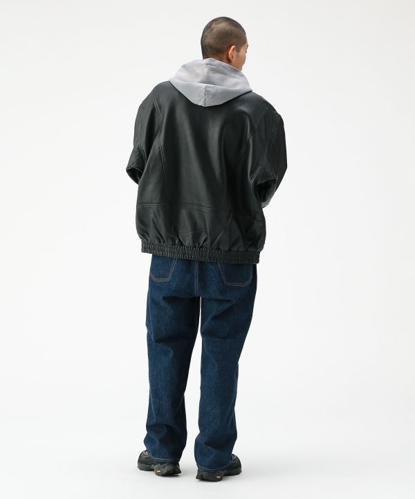 BEAMS（ビームス）ワイドフィット 4ポケット レザー ブルゾン