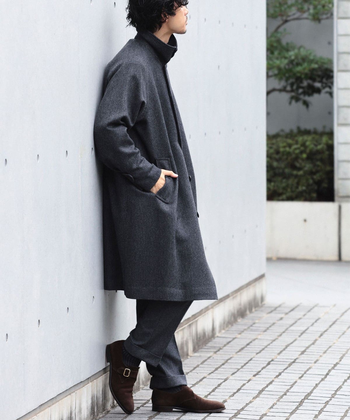 BEAMS F（ビームスF）DI PRAY ウールカシミヤ シングル ラグラン