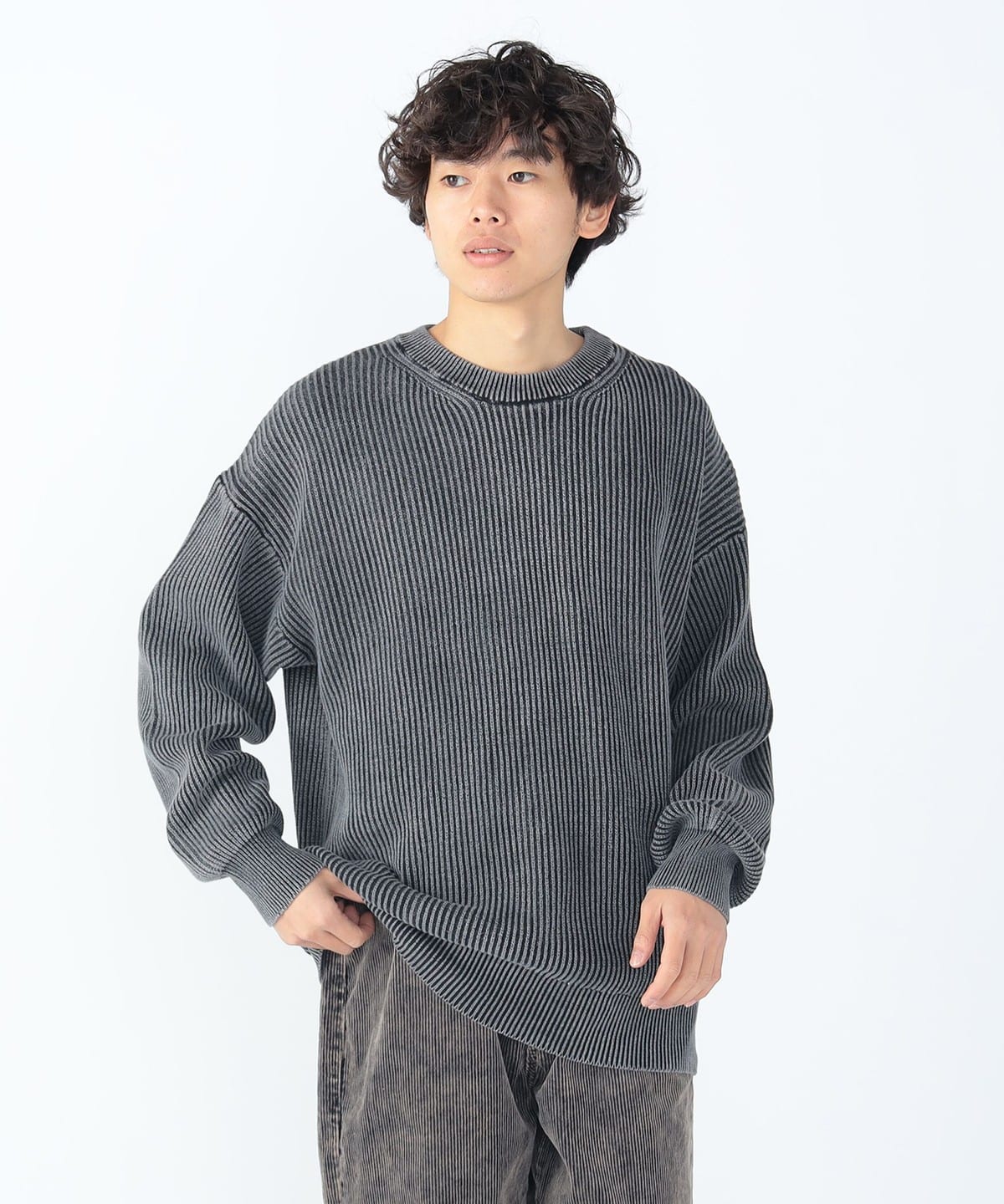 BEAMS HEART（ビームス ハート）コットン フェード 片畦 クルーネック