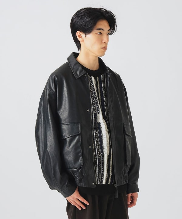 BEAMS HEART（ビームス ハート）クラシック フェイクレザー ブルゾン