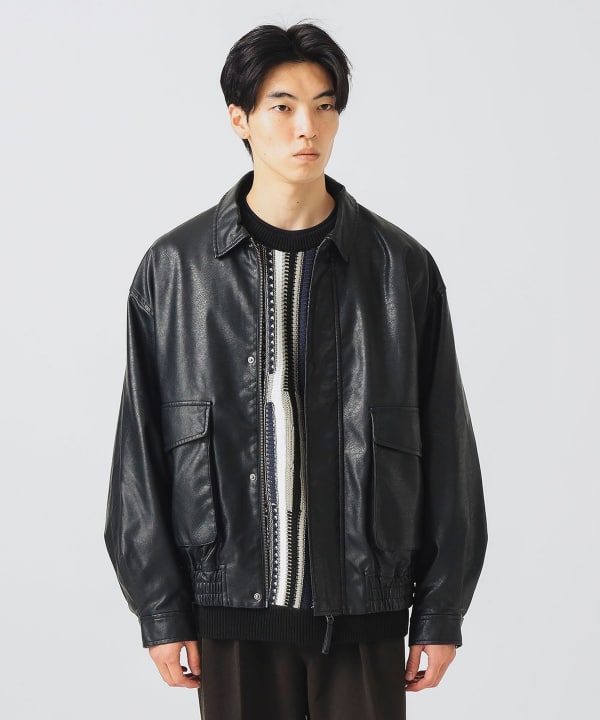 BEAMS HEART（ビームス ハート）クラシック フェイクレザー ブルゾン