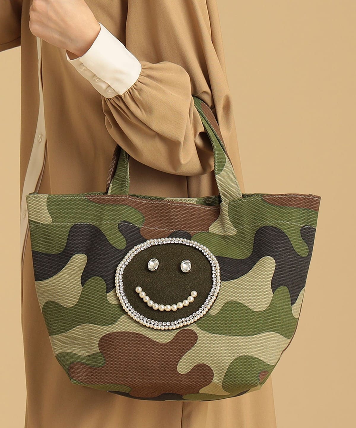 Ray BEAMS（レイ ビームス）ECODECO / カモフラ スマイル トートバッグ