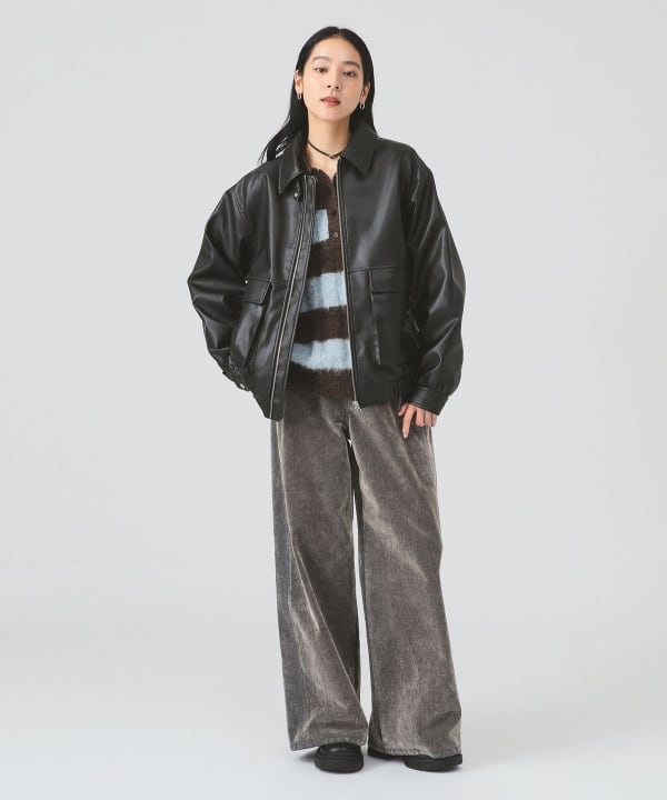 Ray BEAMS（レイ ビームス）フェイクレザー フライト ジャケット