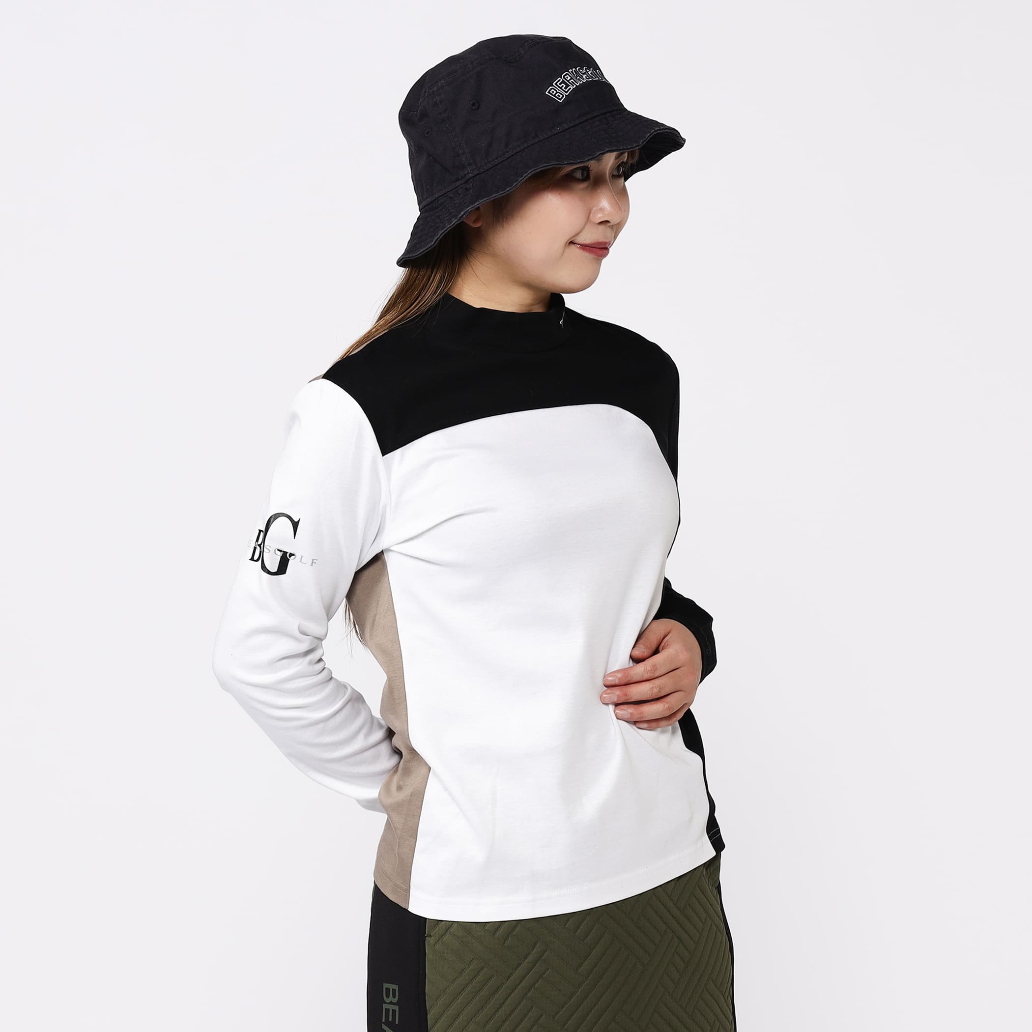 BEAMS GOLF（ビームス ゴルフ）ORANGE LABEL / カラーブロック モック