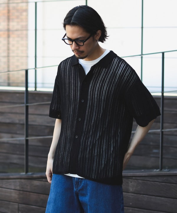 B:MING by BEAMS（ビーミング by ビームス）メッシュニット シャツ