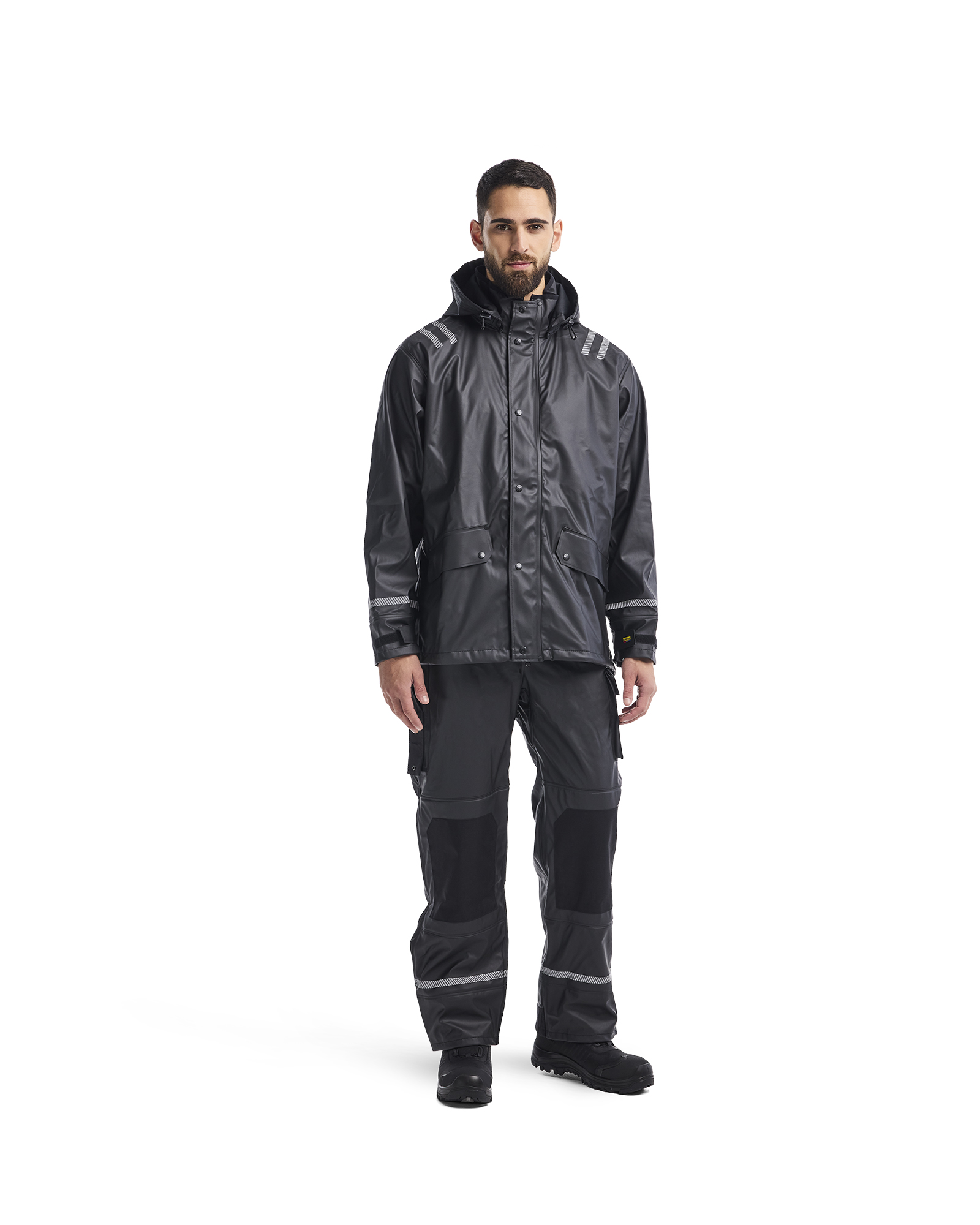 Hooded Rain Jacket with Reflective Details - Blåkläder