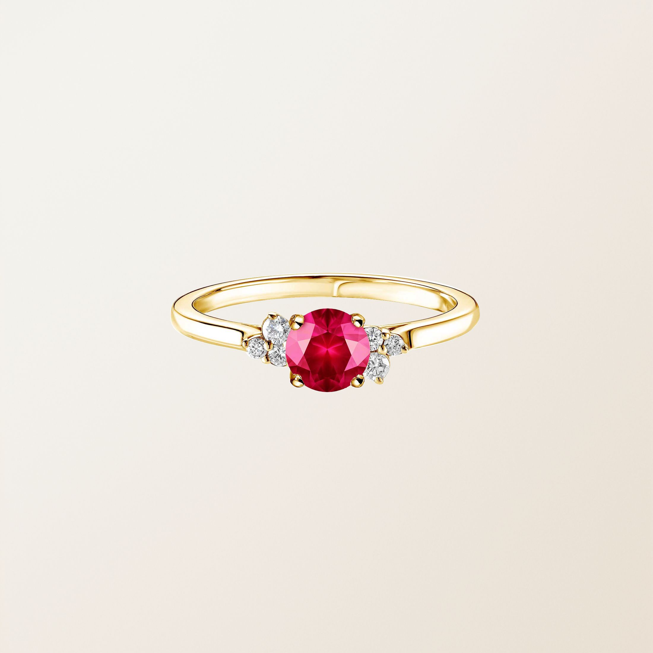 リング 18金イエローゴールド ルビー Baby EverBloom 6 mm