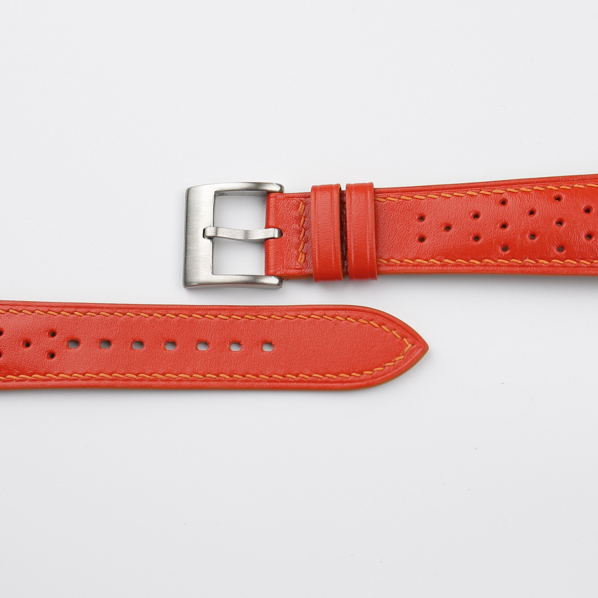 Rally Red Swift Leather Watch Strap | Handdn