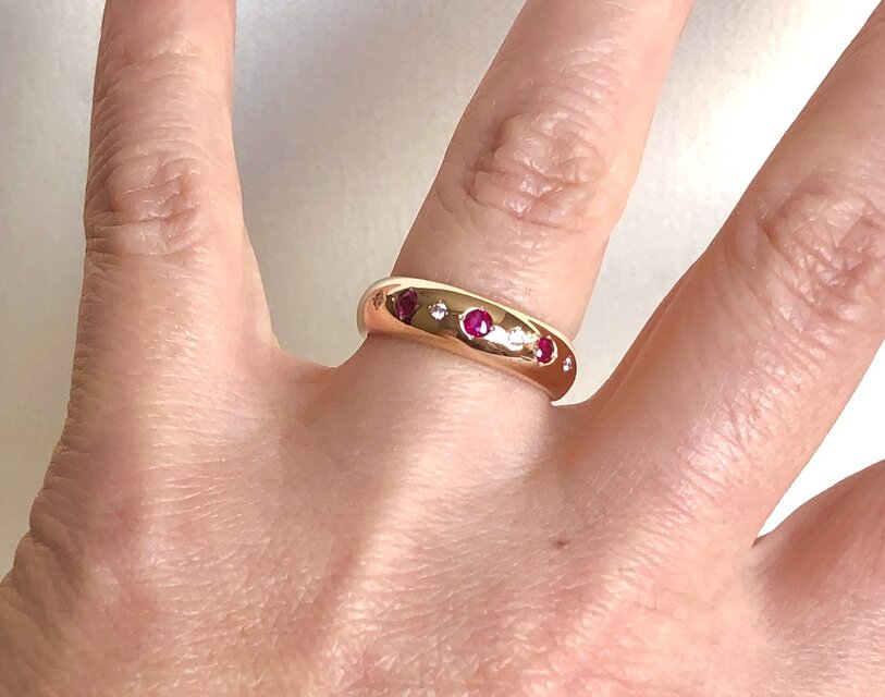 K18PG ルビーダイヤリング －ポルカドット－ | iichi 日々の暮らしを