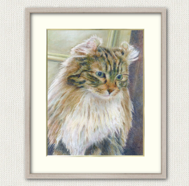 パステル画 猫「ねこ ＃001」 | iichi 日々の暮らしを心地よくする
