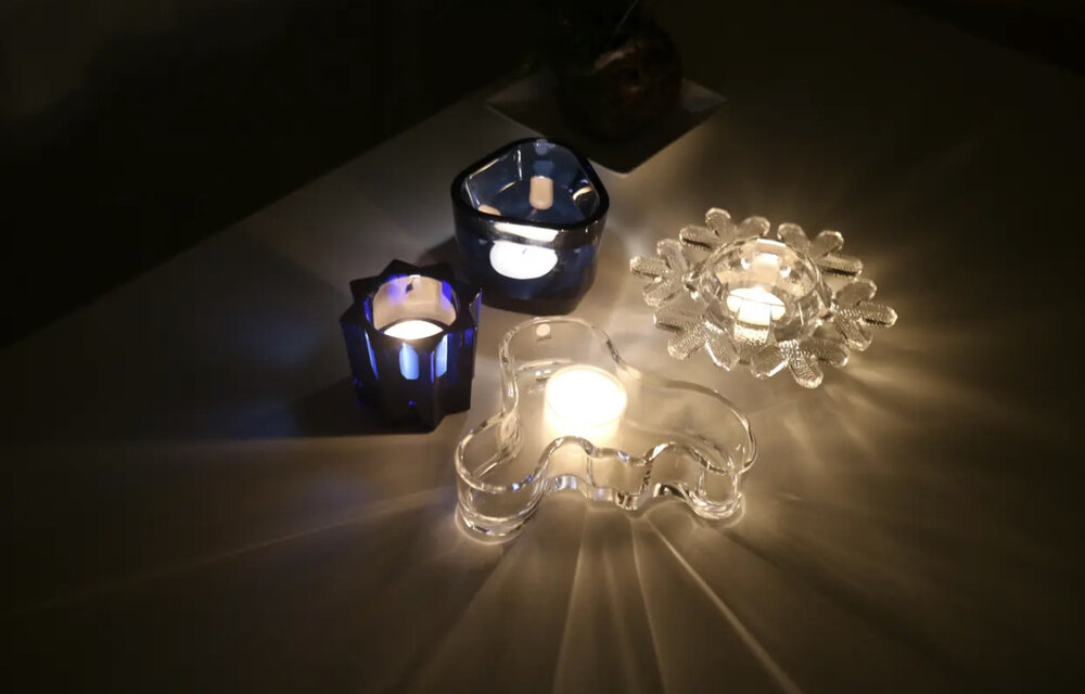 iittala イッタラ / Tris トリス / キャンドルホルダー シーブルー No