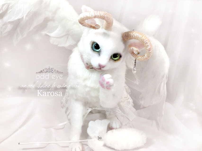 エンジェルシープキャット ホワイトウィングキャット 白猫 首輪 ドレス