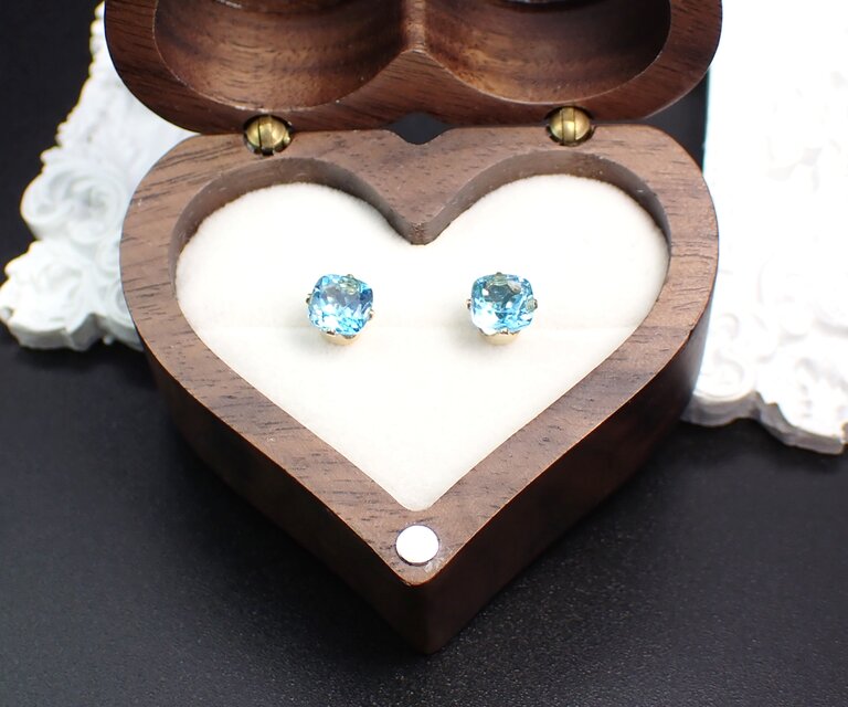 6mmスクエア型／宝石質スイスブルートパーズAAA（14kgf／ファセット