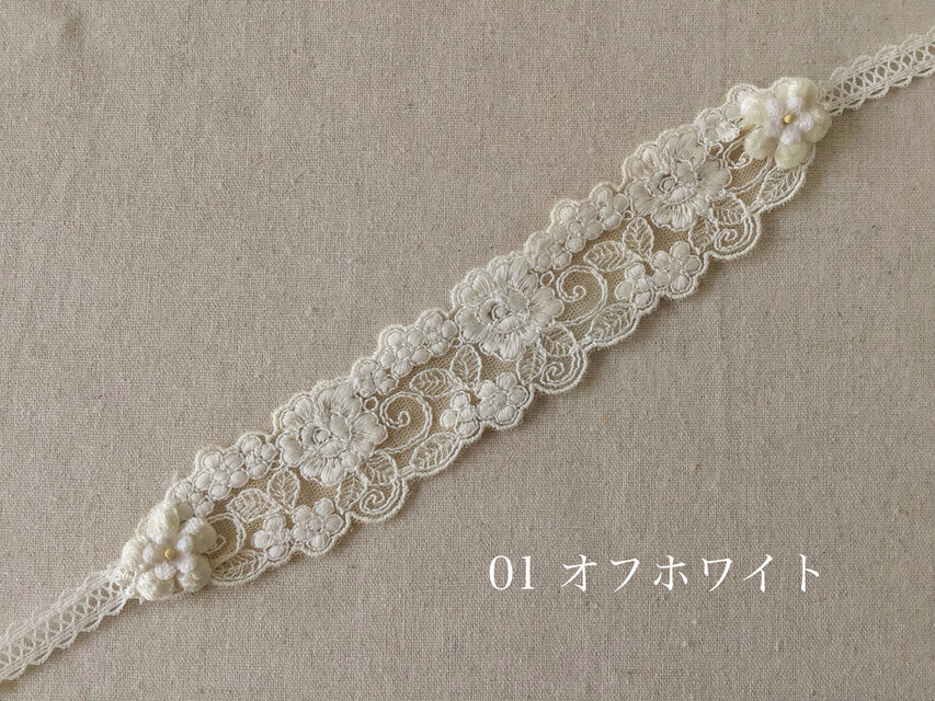 ドール用染め花付きレースのヘッドドレス(L) | iichi 日々の暮らしを