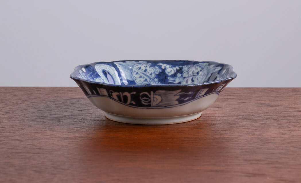 古伊万里 染付 山水鶴亀文 四方皿 江戸後期 E948 | iichi 日々の暮らし