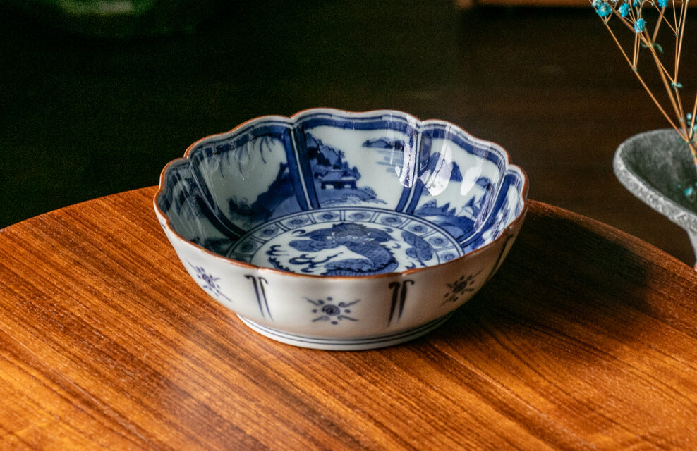 古伊万里 染付 山水雲龍文 なます皿 江戸後期 E006 | iichi 日々の