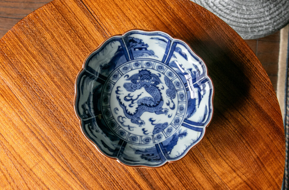 古伊万里 染付 山水雲龍文 なます皿 江戸後期 E006 | iichi 日々の