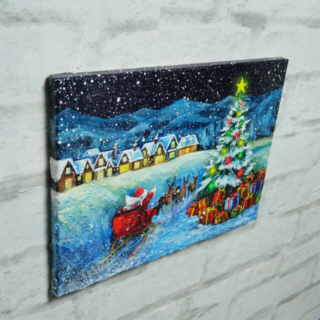 油絵【聖夜の贈り物】 | iichi 日々の暮らしを心地よくする