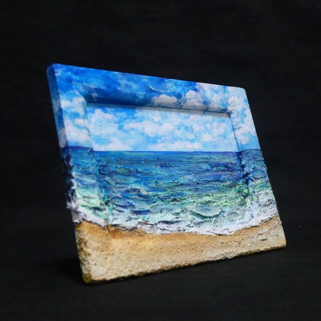 油絵 油彩 油彩画 絵 絵画 【海の砂浜】ミニ絵画 | iichi 日々の暮らし