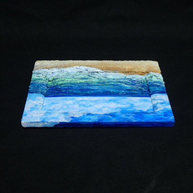油絵 油彩 油彩画 絵 絵画 【海の砂浜】ミニ絵画 | iichi 日々の暮らし
