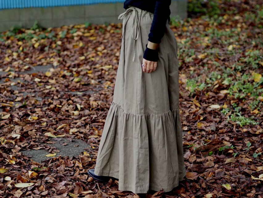 ラップ風ロングスカート/モスグリーン | iichi 日々の暮らしを心地よく